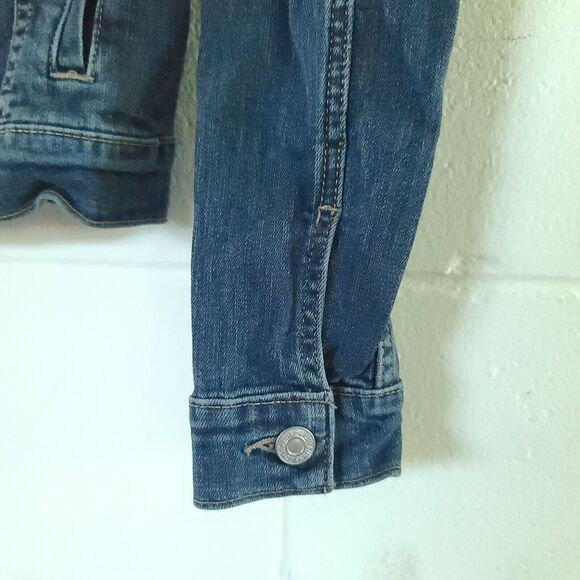 LEVI STRAUSS Women's NWT Original Trucker Crop Denim Jacket Sz S Blank Tab RARE - Picture 5 of 16